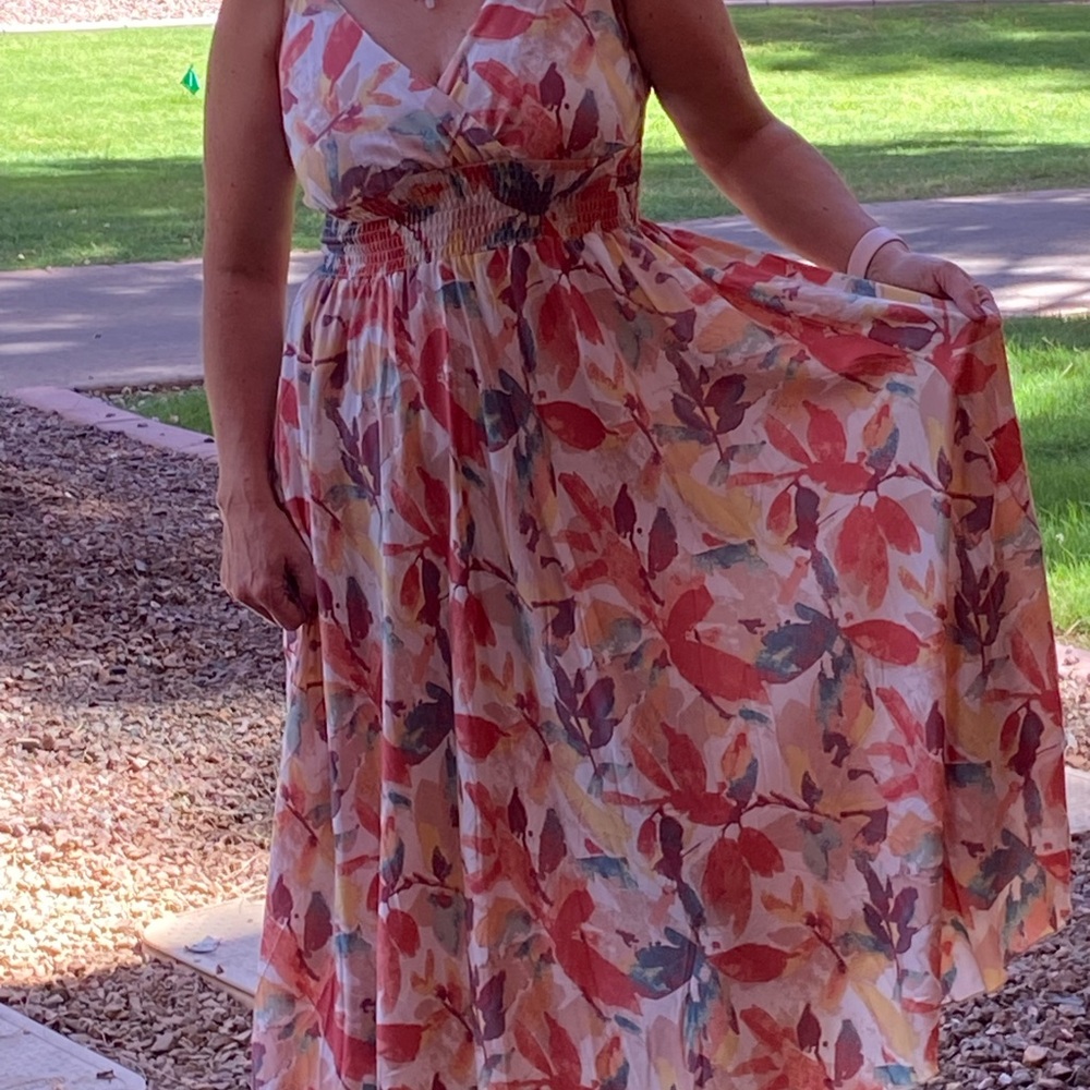 Multicolor Strappy Floral Dress XS (fits more like small)